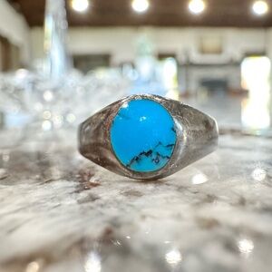 Vintage Sterling Silver Turquoise Stone Ring